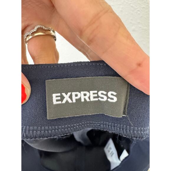 Express Navy High Rise Sailor Button Wide Leg Pants XS - Picture 5 of 8